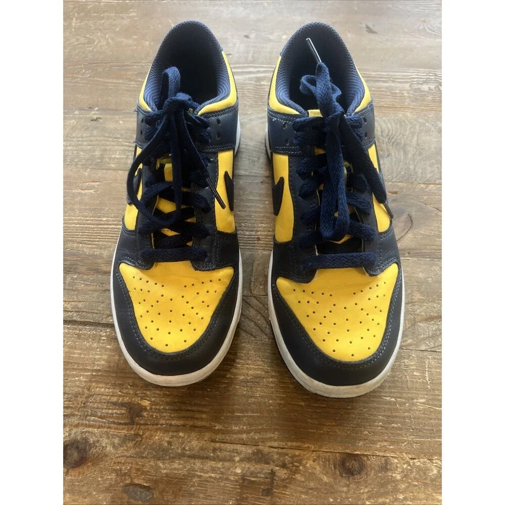 Nike Dunk Low Michigan Varsity Maize/Midnight Navy CW1590-700 Youth Size 4.5Y